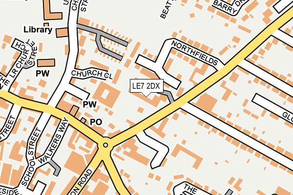 LE7 2DX map - OS OpenMap – Local (Ordnance Survey)