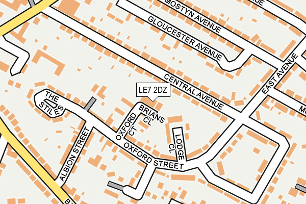 LE7 2DZ map - OS OpenMap – Local (Ordnance Survey)