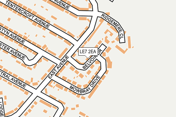 LE7 2EA map - OS OpenMap – Local (Ordnance Survey)