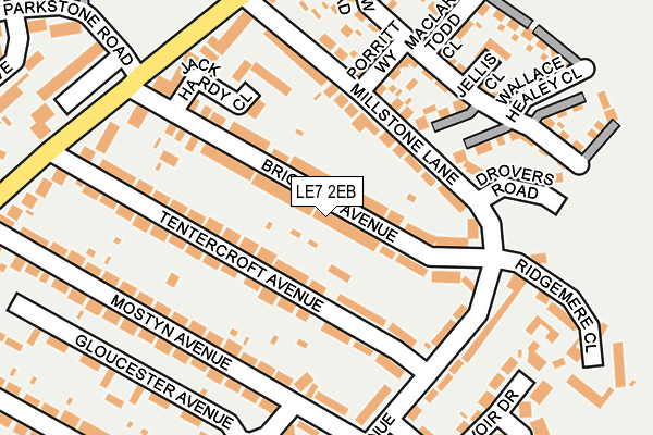 LE7 2EB map - OS OpenMap – Local (Ordnance Survey)