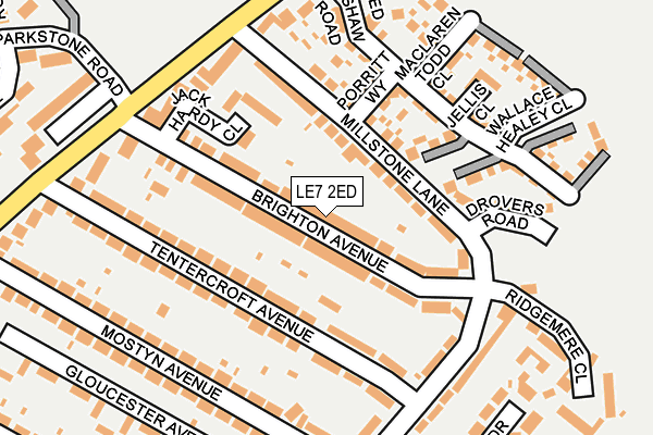 LE7 2ED map - OS OpenMap – Local (Ordnance Survey)