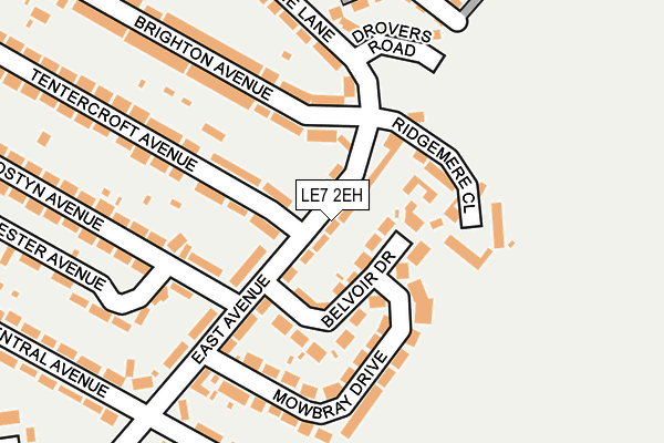 LE7 2EH map - OS OpenMap – Local (Ordnance Survey)