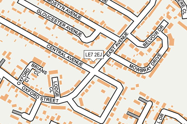 LE7 2EJ map - OS OpenMap – Local (Ordnance Survey)