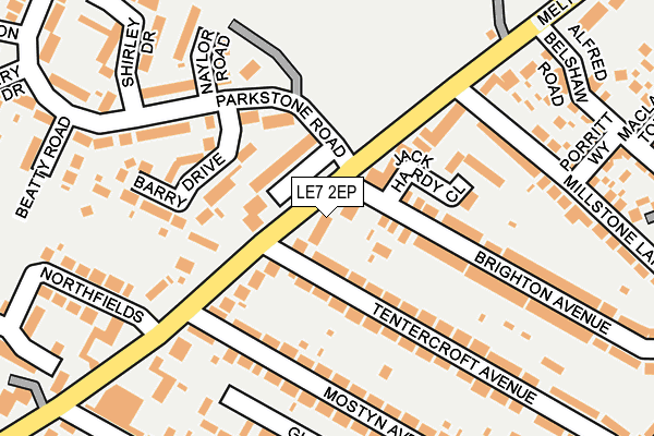 LE7 2EP map - OS OpenMap – Local (Ordnance Survey)