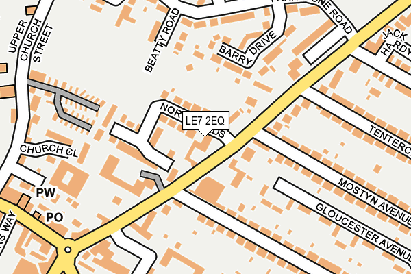 LE7 2EQ map - OS OpenMap – Local (Ordnance Survey)