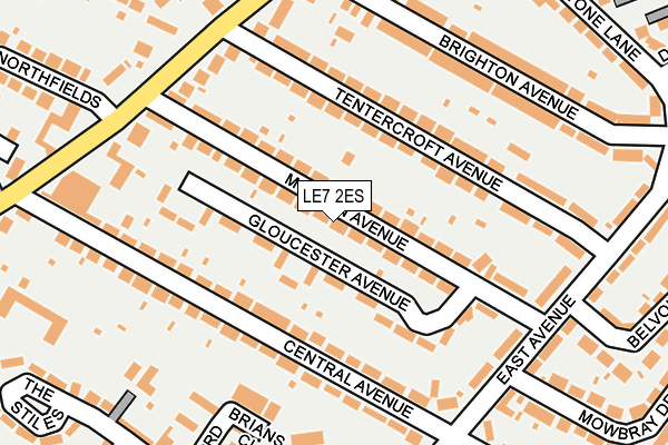LE7 2ES map - OS OpenMap – Local (Ordnance Survey)