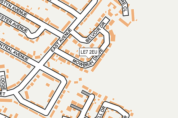 LE7 2EU map - OS OpenMap – Local (Ordnance Survey)