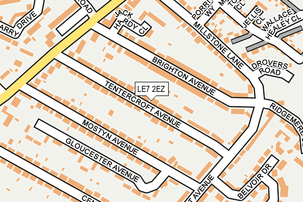 LE7 2EZ map - OS OpenMap – Local (Ordnance Survey)