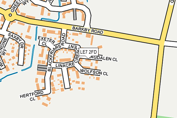 LE7 2FD map - OS OpenMap – Local (Ordnance Survey)