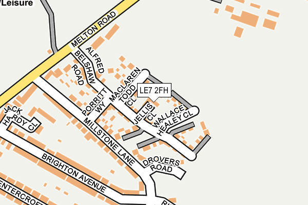 LE7 2FH map - OS OpenMap – Local (Ordnance Survey)
