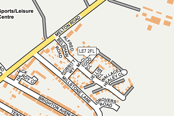 LE7 2FL map - OS OpenMap – Local (Ordnance Survey)