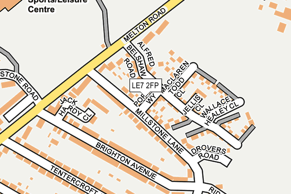 LE7 2FP map - OS OpenMap – Local (Ordnance Survey)