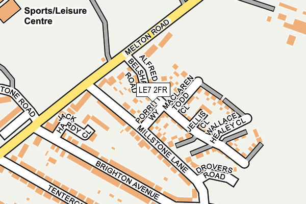 LE7 2FR map - OS OpenMap – Local (Ordnance Survey)