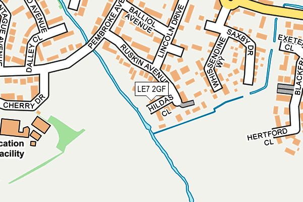LE7 2GF map - OS OpenMap – Local (Ordnance Survey)