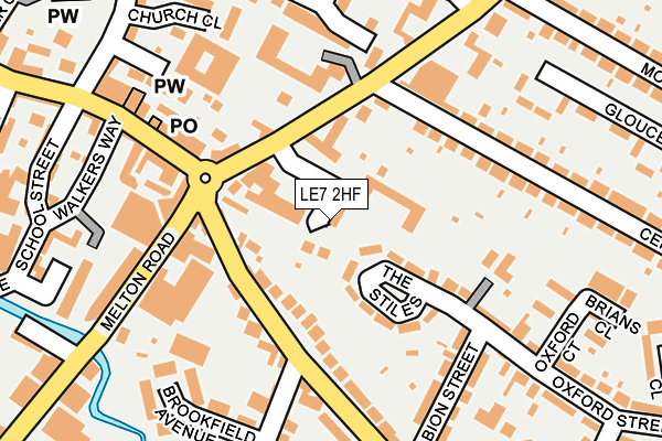 LE7 2HF map - OS OpenMap – Local (Ordnance Survey)