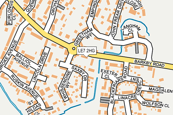 LE7 2HG map - OS OpenMap – Local (Ordnance Survey)