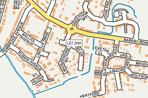 LE7 2HH map - OS OpenMap – Local (Ordnance Survey)