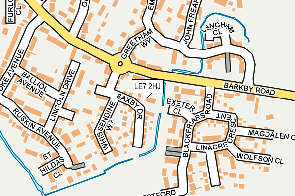 LE7 2HJ map - OS OpenMap – Local (Ordnance Survey)