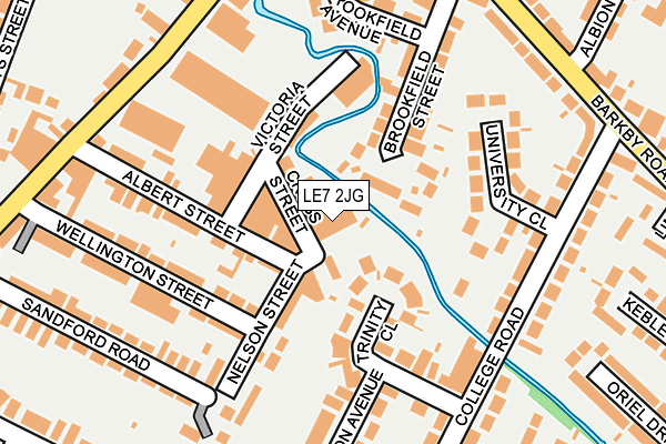 LE7 2JG map - OS OpenMap – Local (Ordnance Survey)