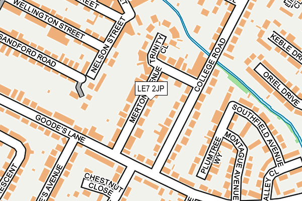 LE7 2JP map - OS OpenMap – Local (Ordnance Survey)
