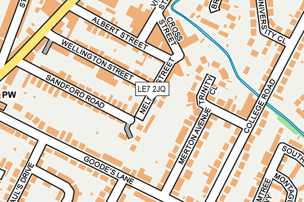 LE7 2JQ map - OS OpenMap – Local (Ordnance Survey)