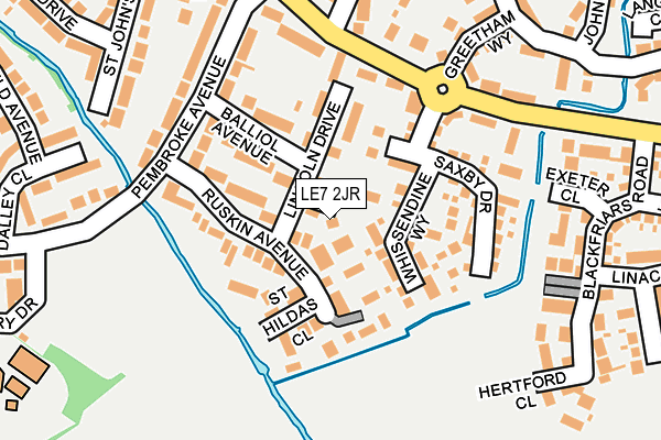 LE7 2JR map - OS OpenMap – Local (Ordnance Survey)