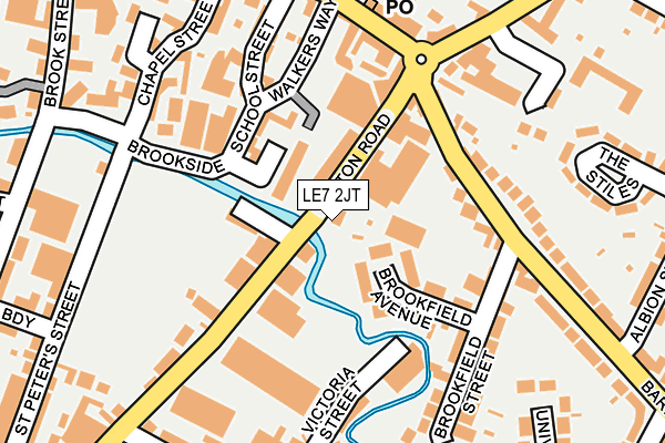 LE7 2JT map - OS OpenMap – Local (Ordnance Survey)