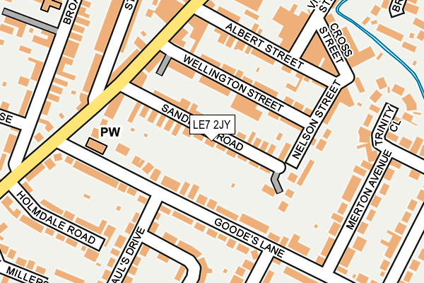 LE7 2JY map - OS OpenMap – Local (Ordnance Survey)