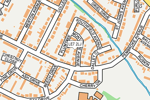 LE7 2LJ map - OS OpenMap – Local (Ordnance Survey)