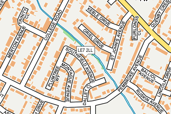 LE7 2LL map - OS OpenMap – Local (Ordnance Survey)