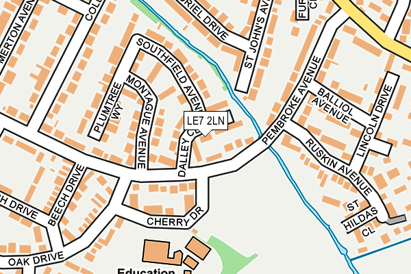 LE7 2LN map - OS OpenMap – Local (Ordnance Survey)