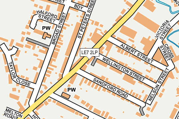LE7 2LP map - OS OpenMap – Local (Ordnance Survey)