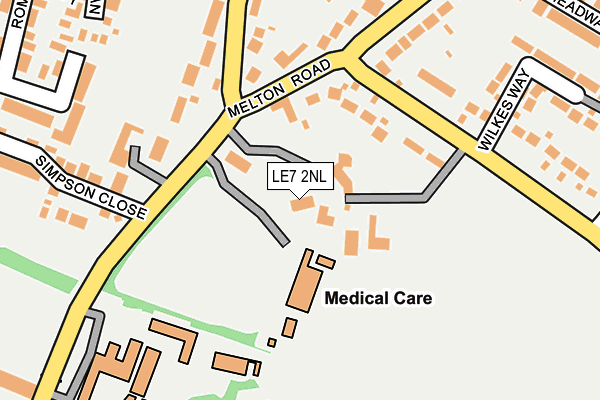 LE7 2NL map - OS OpenMap – Local (Ordnance Survey)