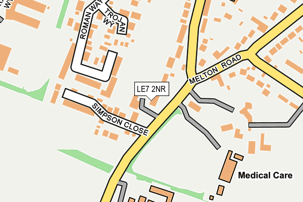 LE7 2NR map - OS OpenMap – Local (Ordnance Survey)