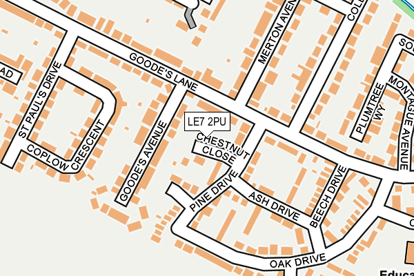LE7 2PU map - OS OpenMap – Local (Ordnance Survey)