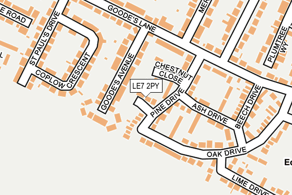 LE7 2PY map - OS OpenMap – Local (Ordnance Survey)