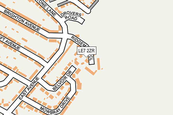 LE7 2ZR map - OS OpenMap – Local (Ordnance Survey)