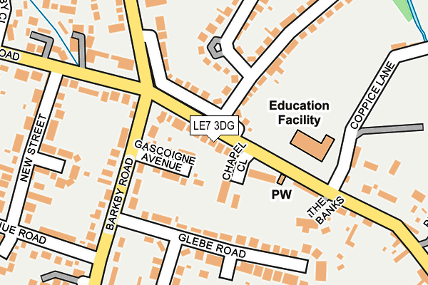 LE7 3DG map - OS OpenMap – Local (Ordnance Survey)