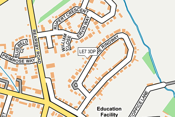 LE7 3DP map - OS OpenMap – Local (Ordnance Survey)
