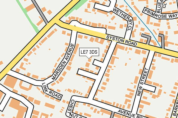 LE7 3DS map - OS OpenMap – Local (Ordnance Survey)