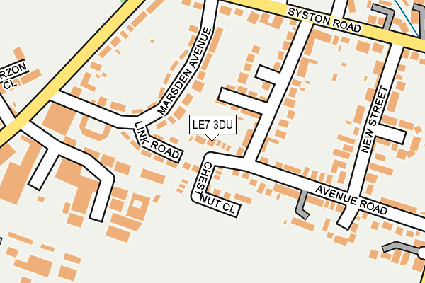 LE7 3DU map - OS OpenMap – Local (Ordnance Survey)
