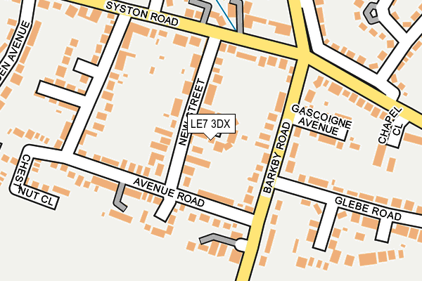 LE7 3DX map - OS OpenMap – Local (Ordnance Survey)