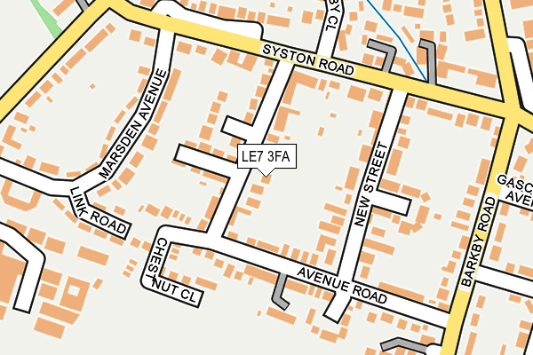 LE7 3FA map - OS OpenMap – Local (Ordnance Survey)