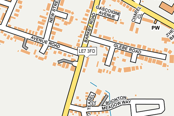 LE7 3FD map - OS OpenMap – Local (Ordnance Survey)