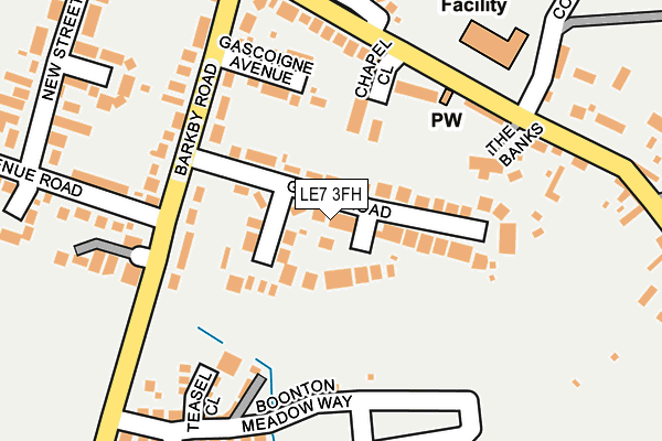 LE7 3FH map - OS OpenMap – Local (Ordnance Survey)