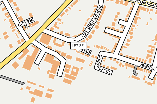 LE7 3FJ map - OS OpenMap – Local (Ordnance Survey)