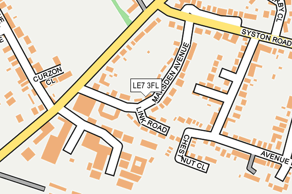 LE7 3FL map - OS OpenMap – Local (Ordnance Survey)