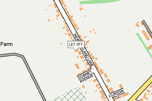 LE7 3FT map - OS OpenMap – Local (Ordnance Survey)