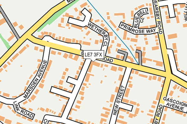 LE7 3FX map - OS OpenMap – Local (Ordnance Survey)