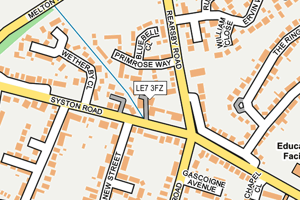 LE7 3FZ map - OS OpenMap – Local (Ordnance Survey)